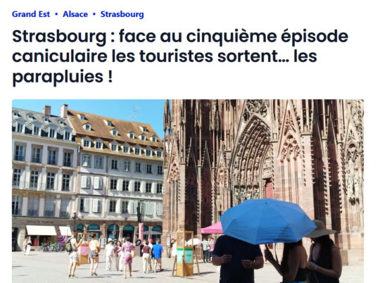 Parapluies à Strasbourg contre le solei